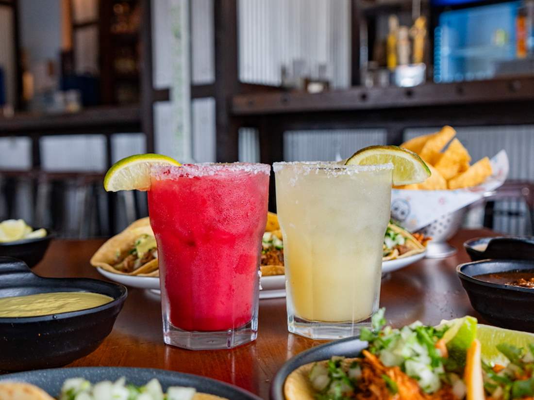 Specialty margaritas and tacos, dips, chips and more. 